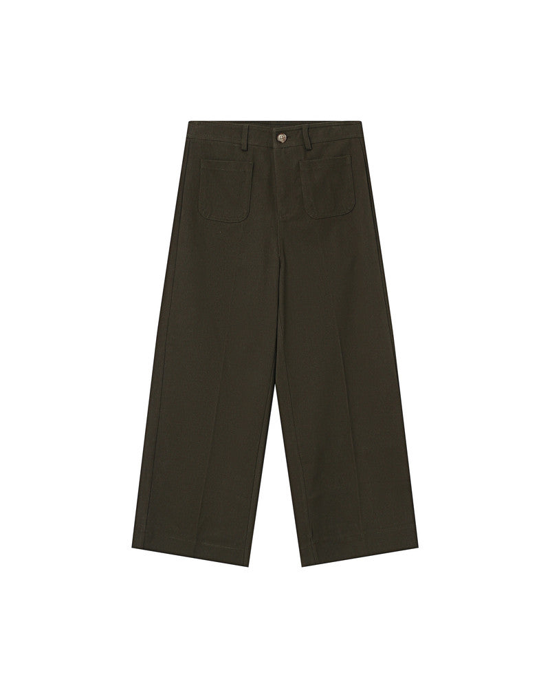 Dark green pants on a white background