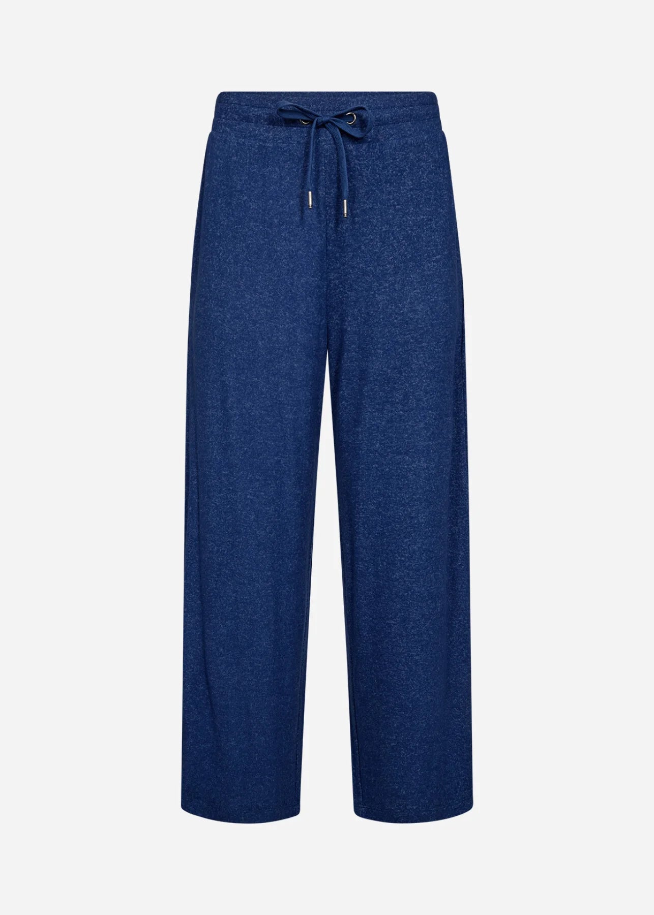 Blue pants with a drawstring on a white background