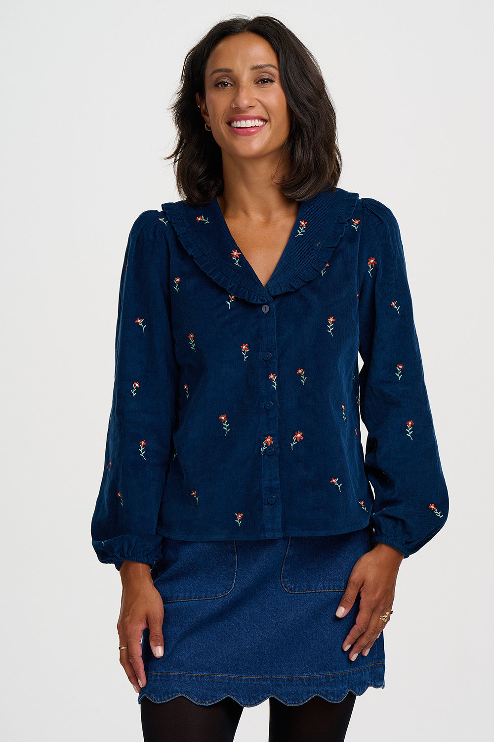 Bea Cord Blouse - Teal