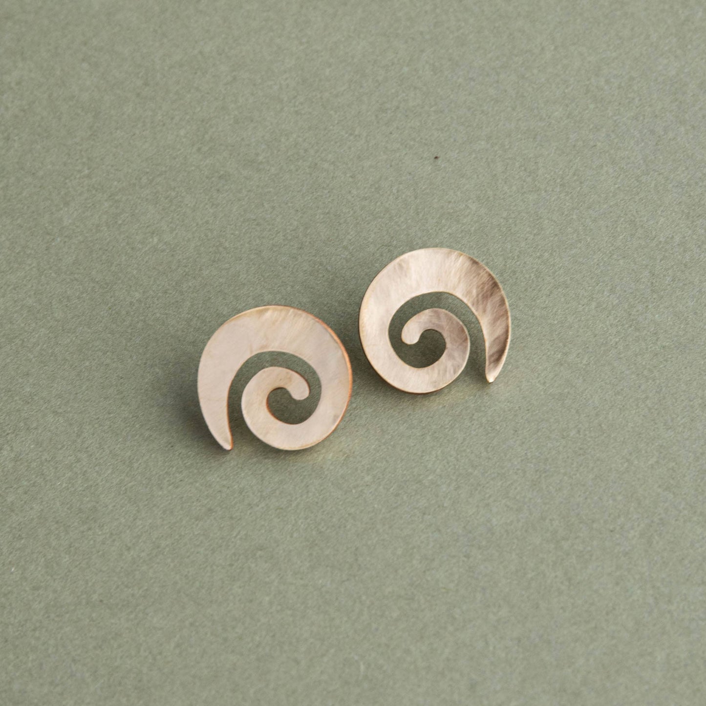 Swirl Stud Earrings Brass Pepper You