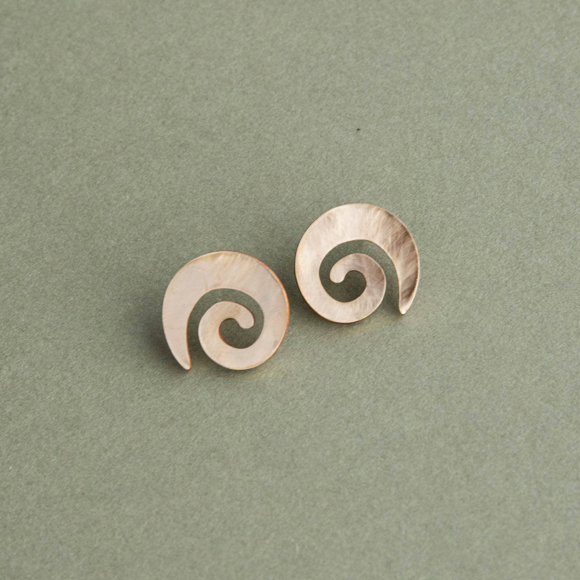 Swirl Stud Earrings Brass Pepper You