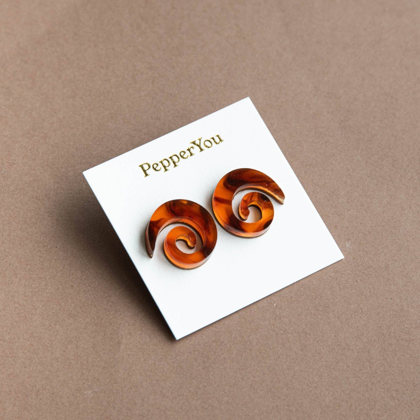 Swirl Stud Earrings Tortoise Pepper You