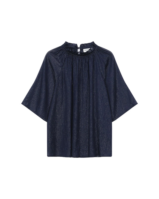 Navy blue blouse on a white background