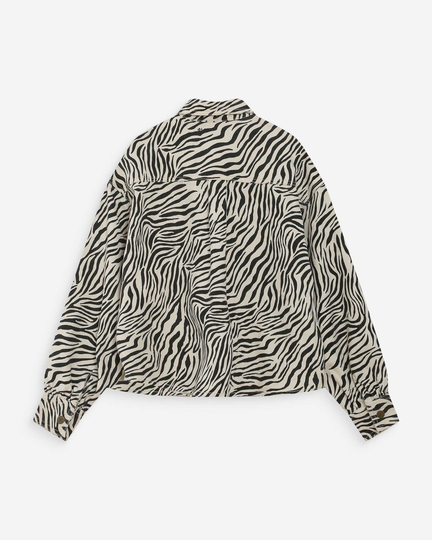 Zebra pattern shirt on a white background
