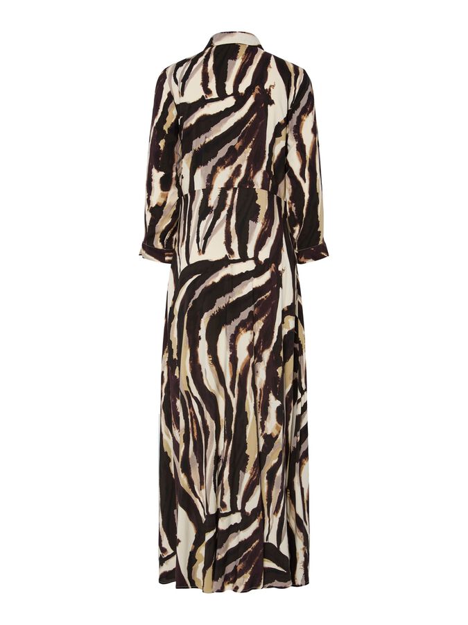 Zebra print dress on a white background