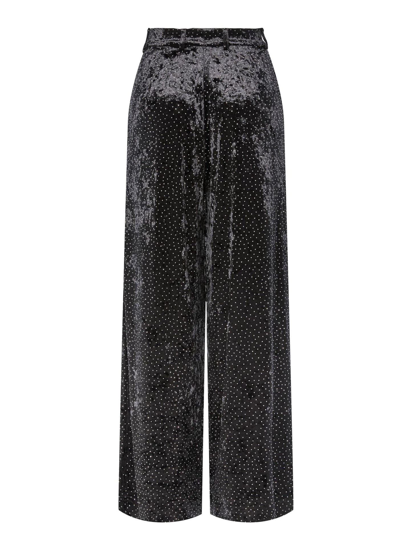 velvet trousers with rhinestones