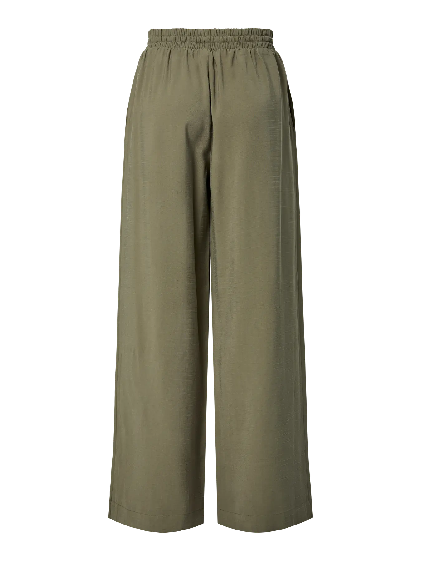 Green wide-leg pants on a white background