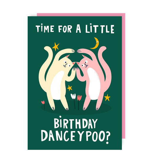 Danceypoo Cat Funny Cute Birthday Card