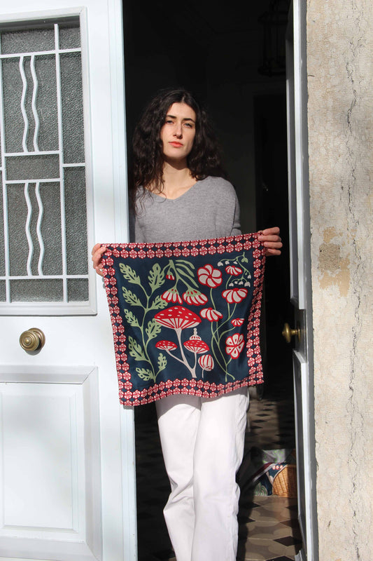 Alice Marine Silk Scarf