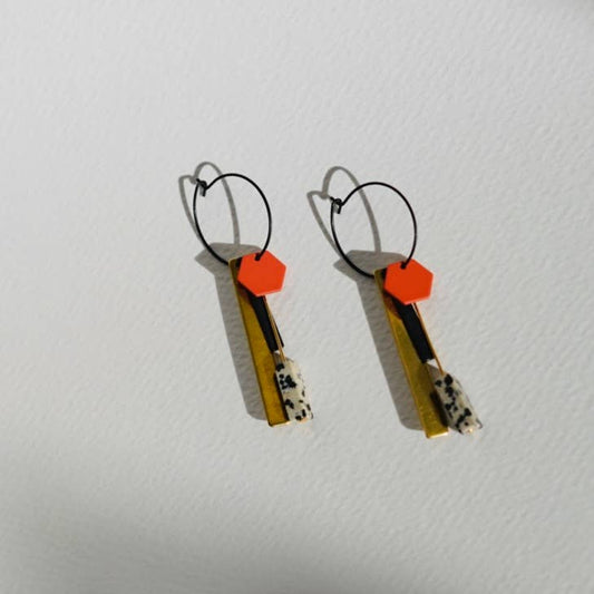 Charm Earrings | | Dalmatian Jasper DJ015