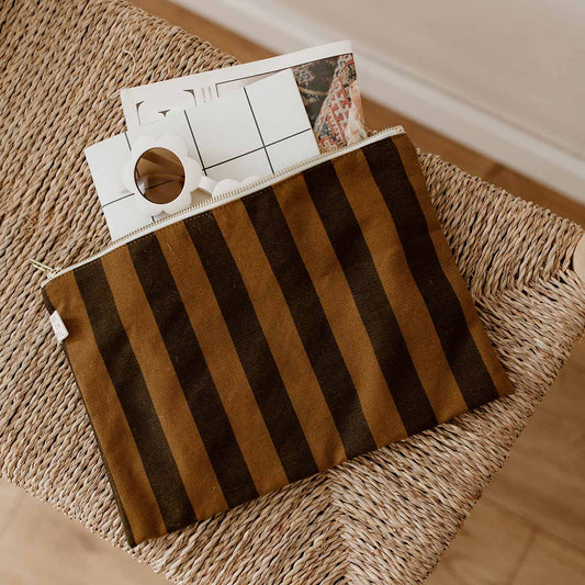 Lili Flat Pouch Stripes Cumin
