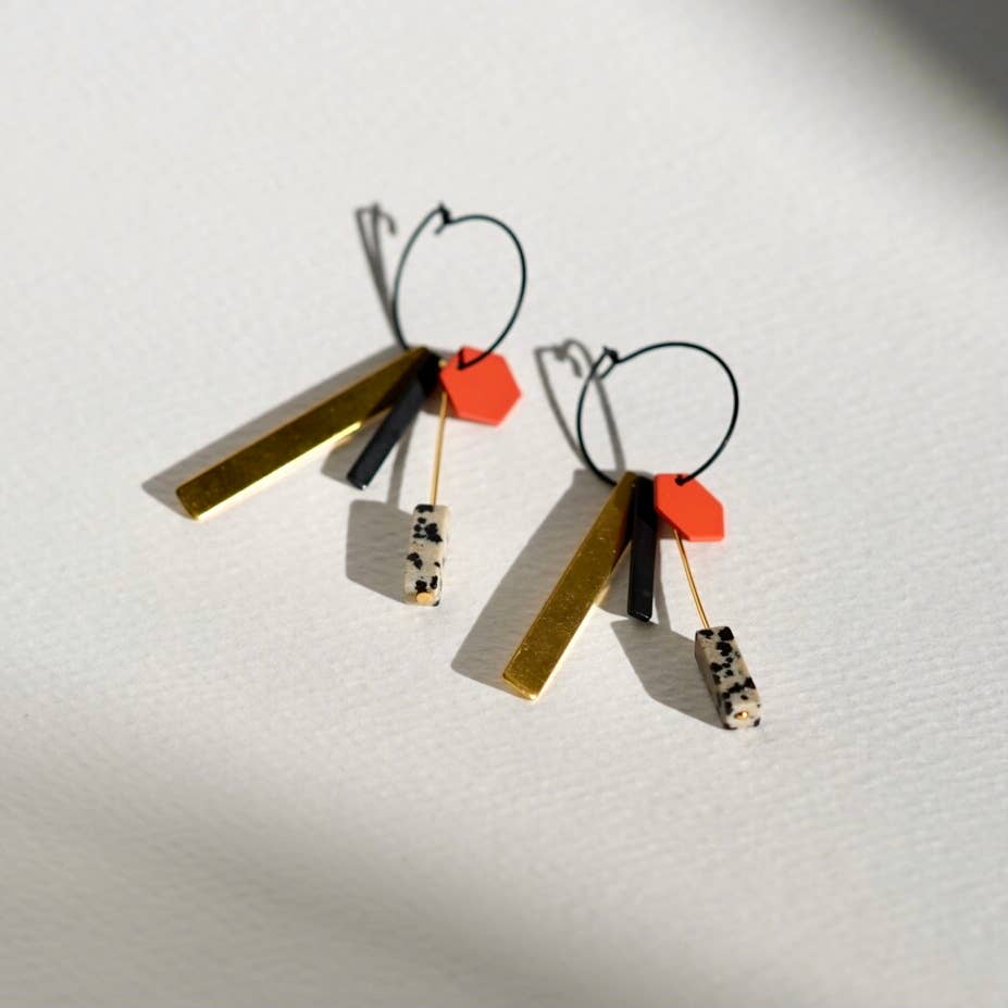 Charm Earrings | | Dalmatian Jasper DJ015