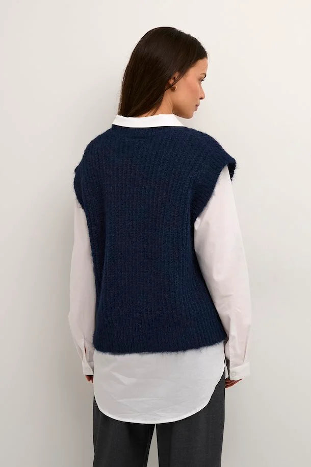 KAmira Knit Vest -Midnight Marine