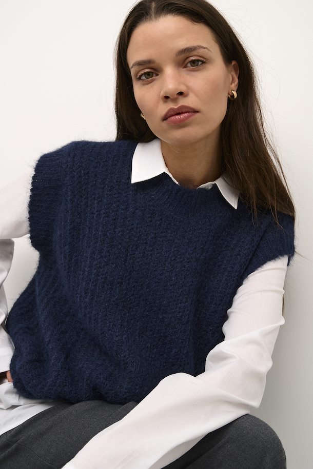 KAmira Knit Vest -Midnight Marine
