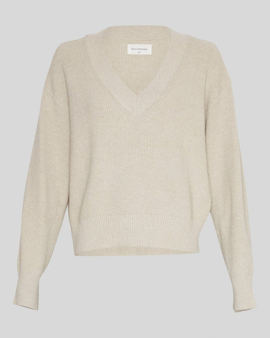 MSCHMaura Rachelle V Pullover- Oatmeal Melange