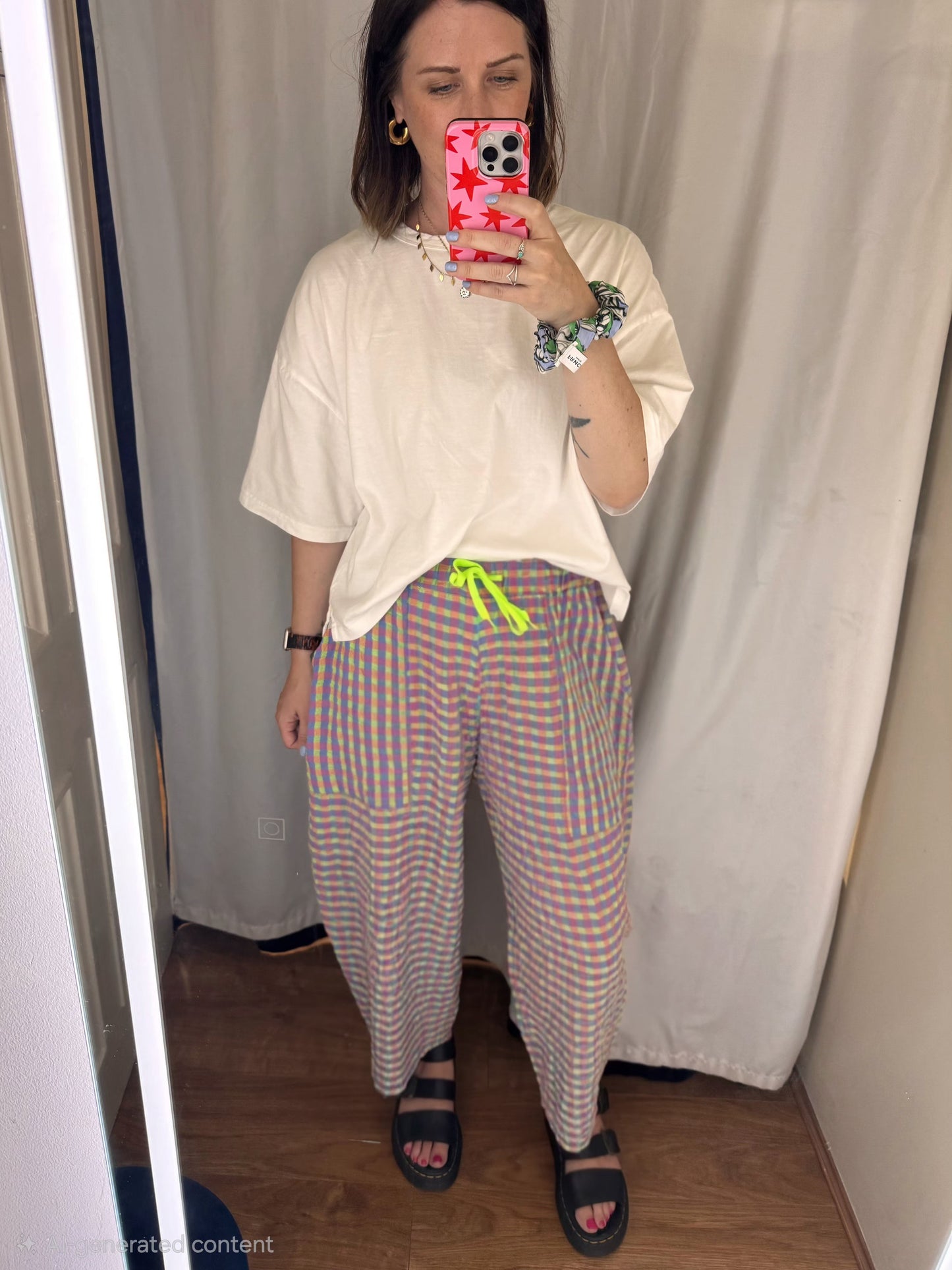 Gingham trousers - 2967 - Burnt Orange
