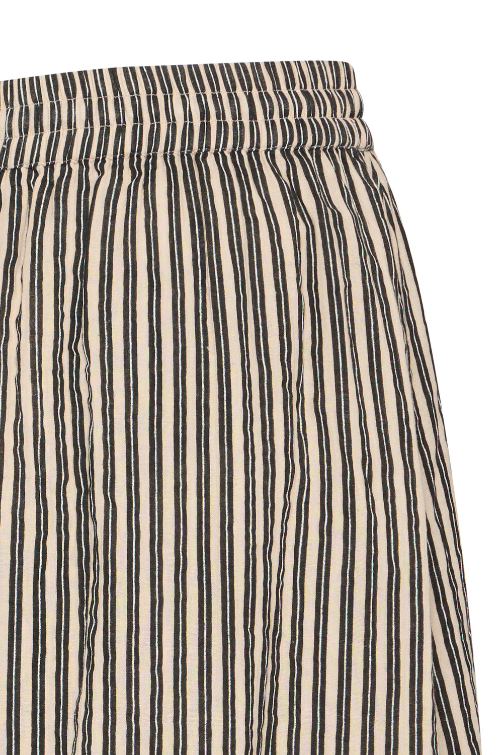 IAFoxa Black Striped Midi Skirt