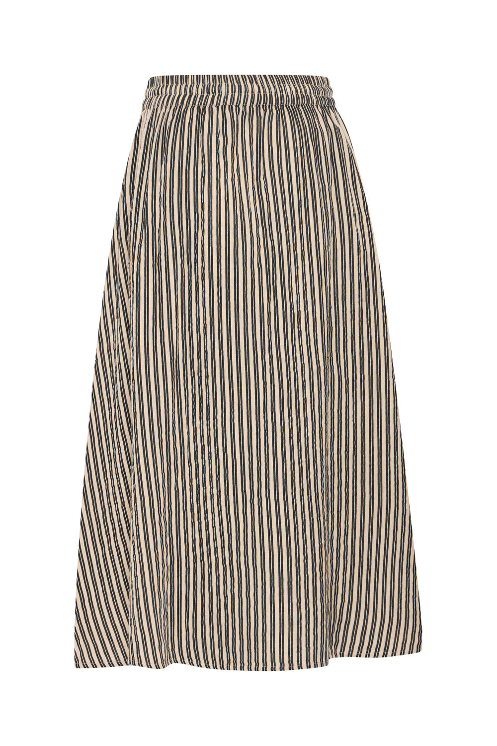 IAFoxa Black Striped Midi Skirt