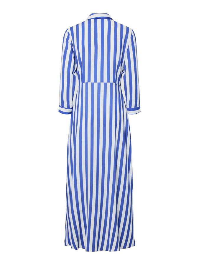 YASSavanna Long Shirt Dress - Dazzling Blue/White