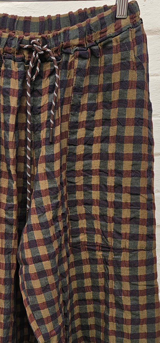 Gingham trousers - 2967 - Olive/Black