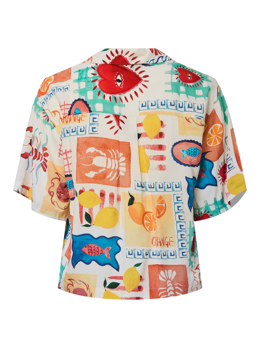 PCKlarisa Shirt-Eggnog/Heart Print