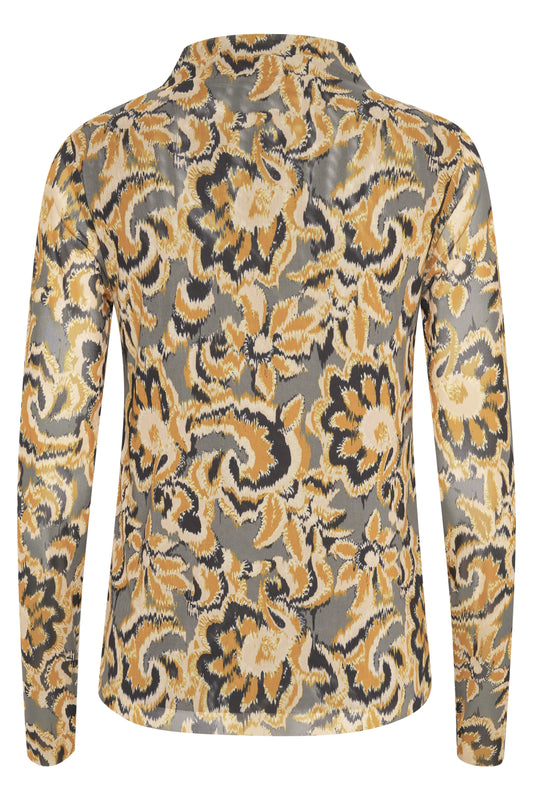 Almira Tee - Golden Brown Tapestry Print