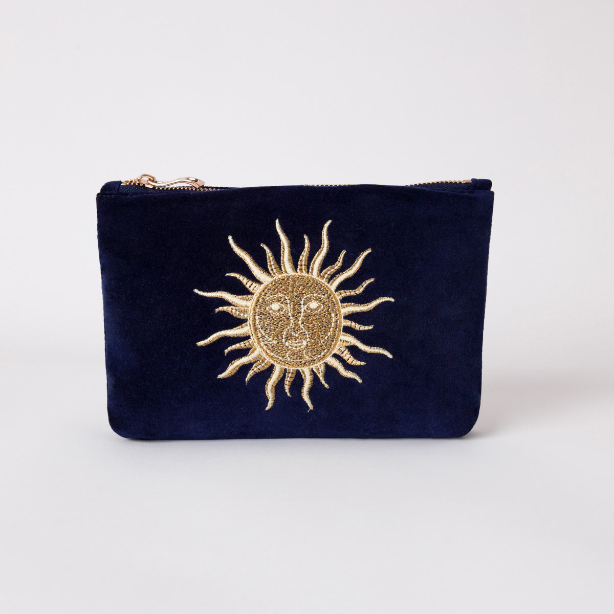 Sun Goddess Navy Velvet Mini Pouch