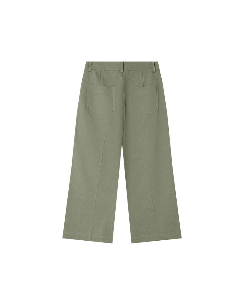Imaginative cropped trousers - Sage