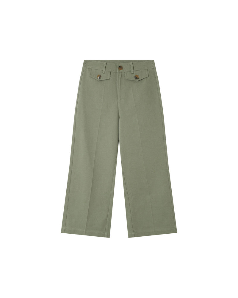 Imaginative cropped trousers - Sage
