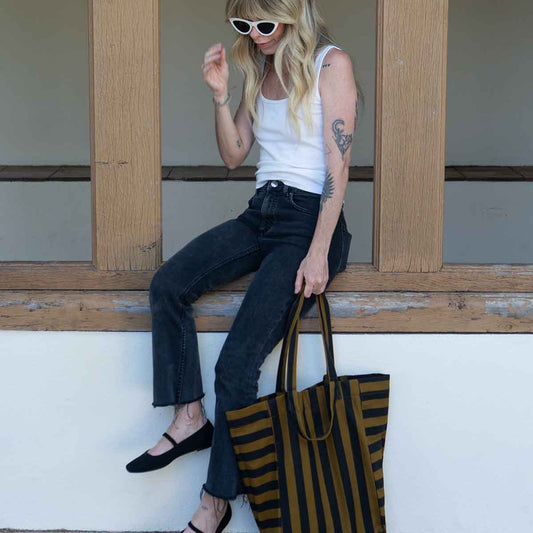 Elisabeth Tote Bag Cumin Stripe