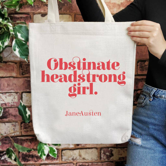 Empowering 'Obstinate Headstrong Girl' Large Tote Bag