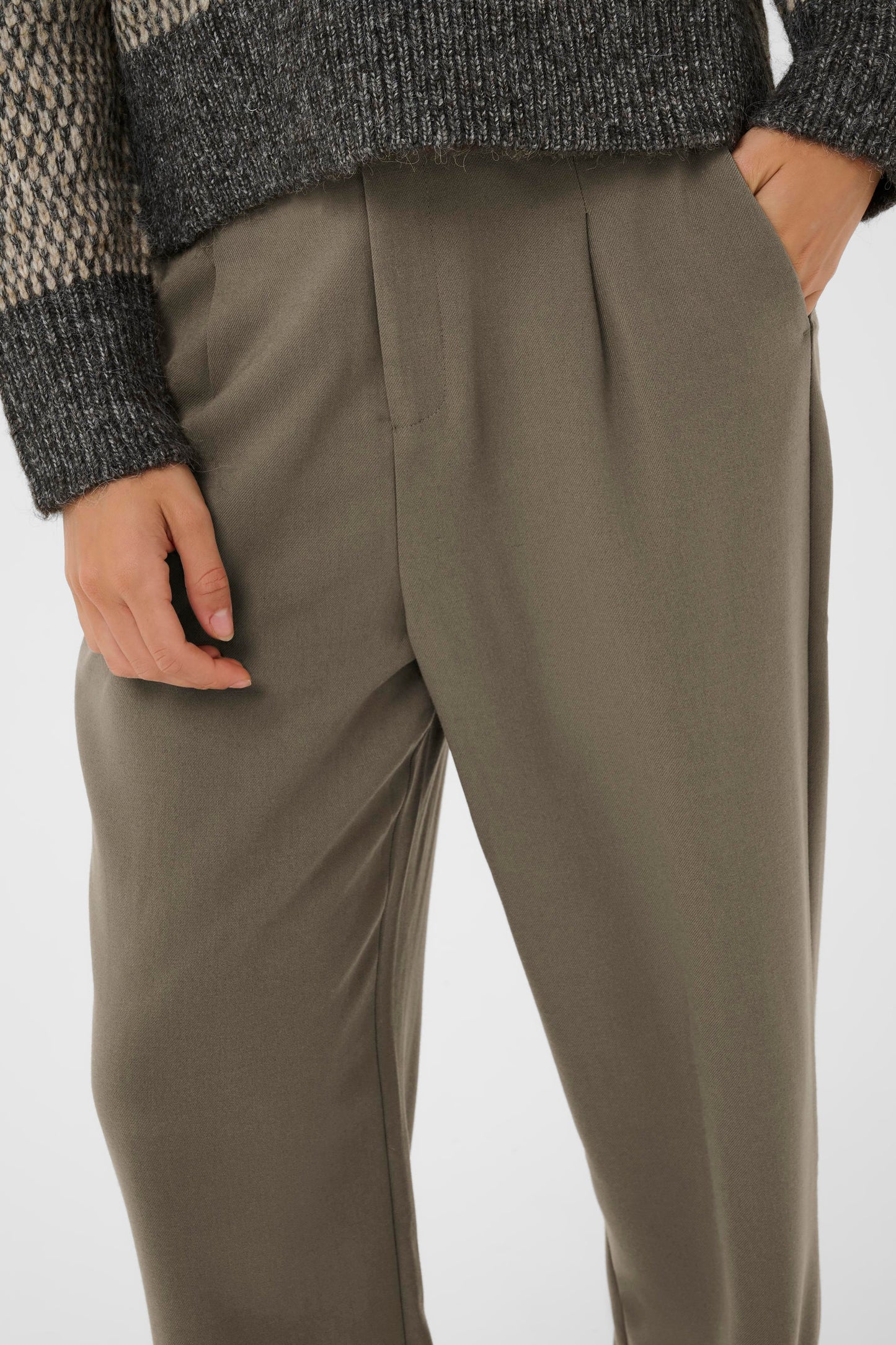 KAMerle Cropped Trousers - Morel