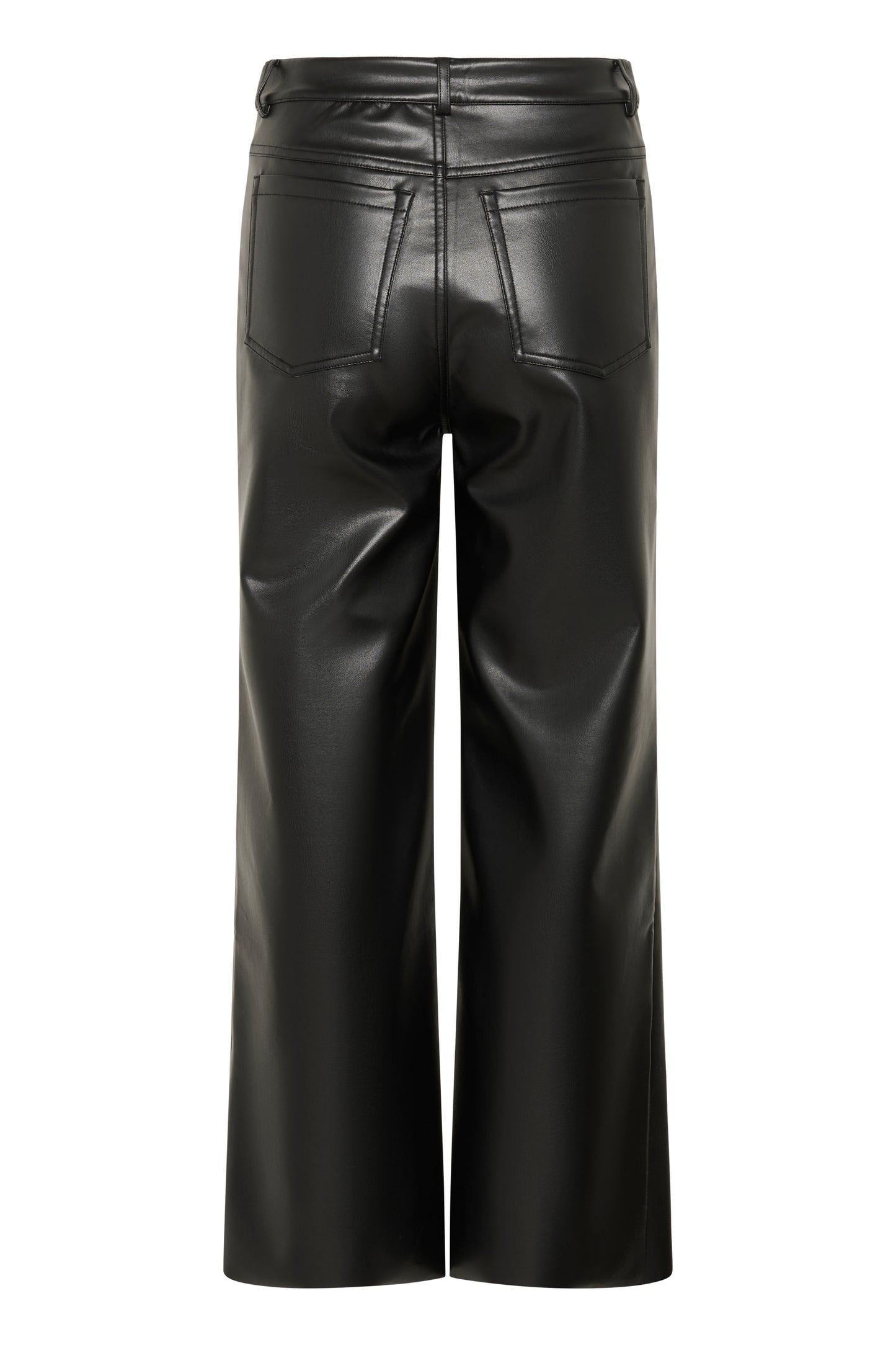 KAMikka Wide Leg PU Trousers - Black