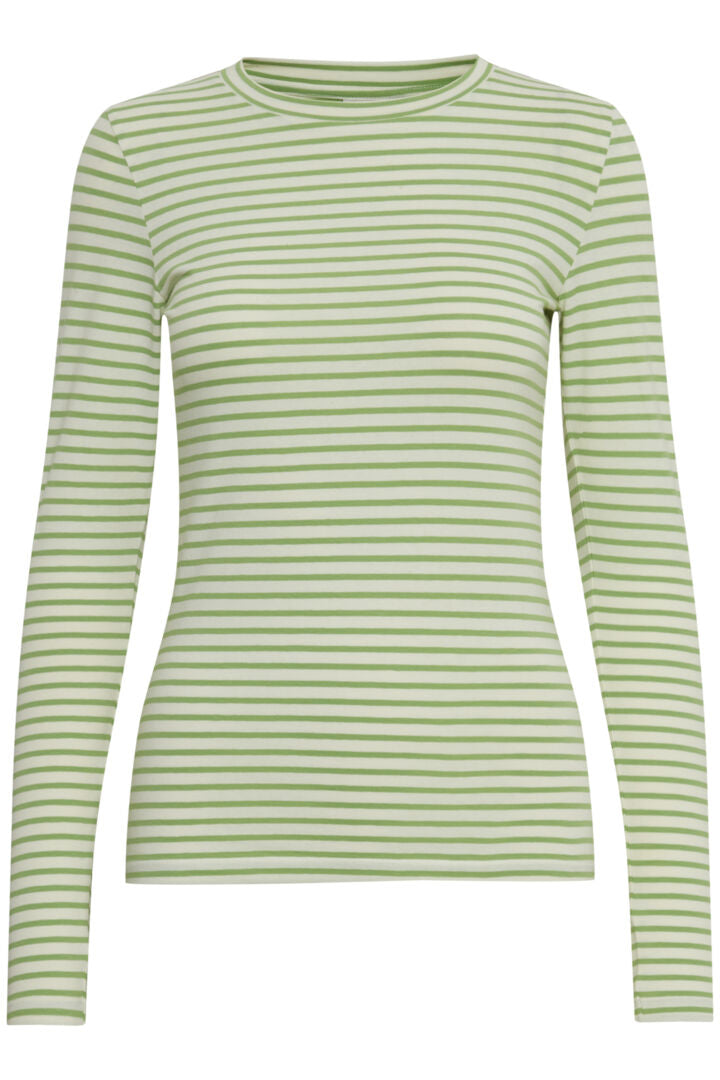 IHMira Long Sleeve T Shirt  - Green Tea Stripe