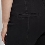 Knit Denim Jeans - Black - Long flare