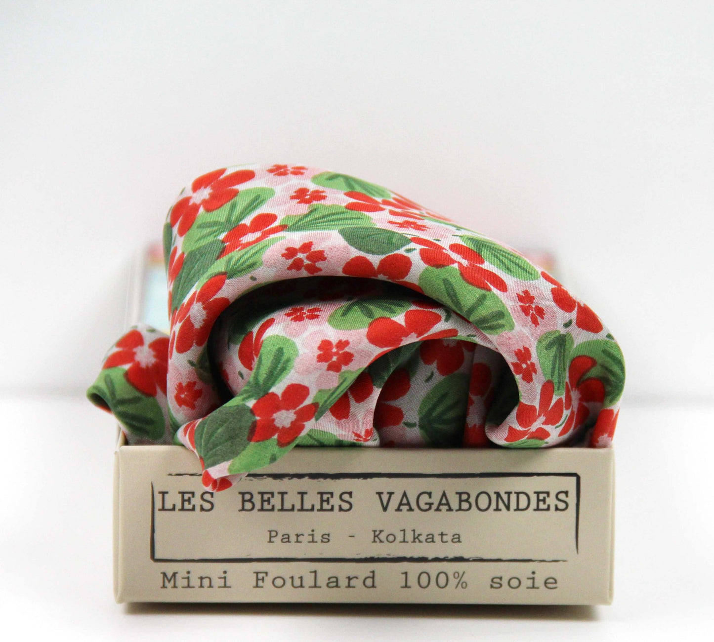 Mini Orange Nasturtium Silk Scarf