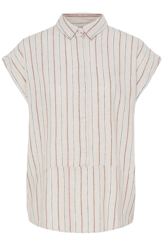 IHLinno long Shirt -  Brown Stripe