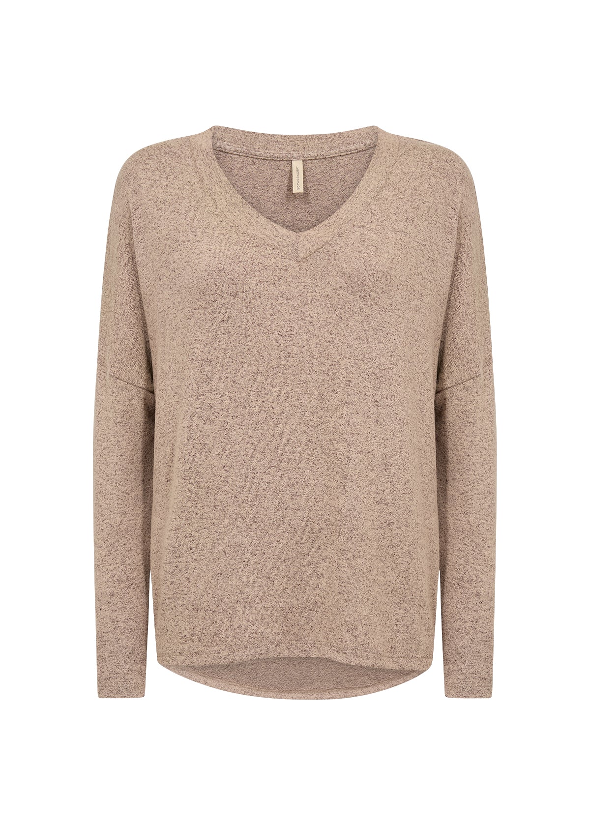 SC-Biara 90 V-neck long sleeve top - camel