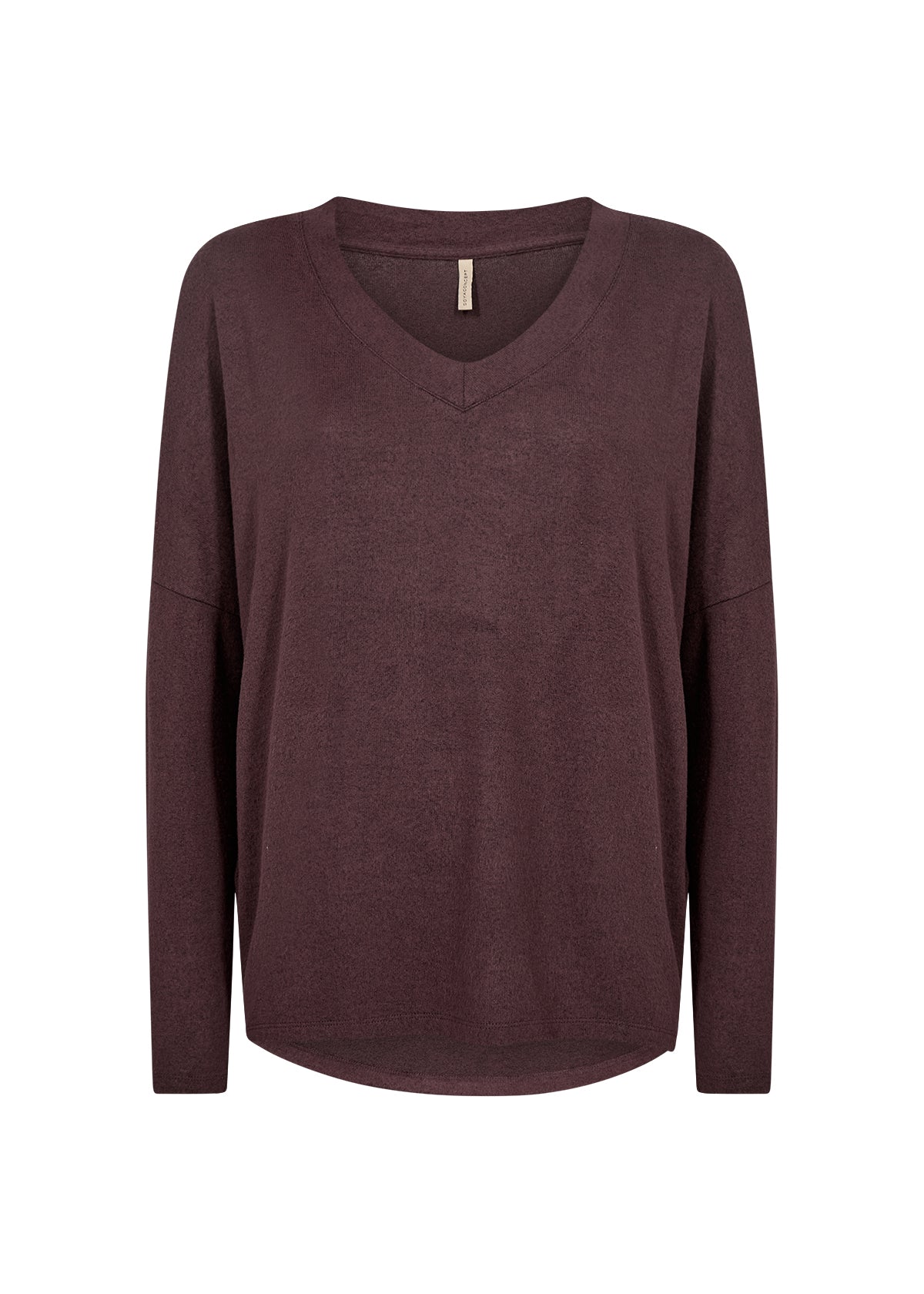 SC-Biara 90 V-neck long sleeve top - Choc