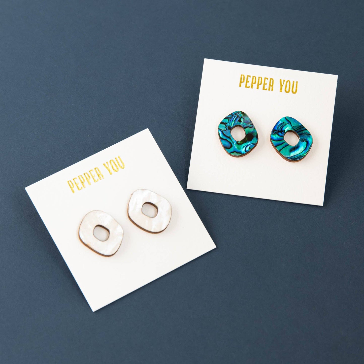 Rounded Form Stud Earrings - Medium