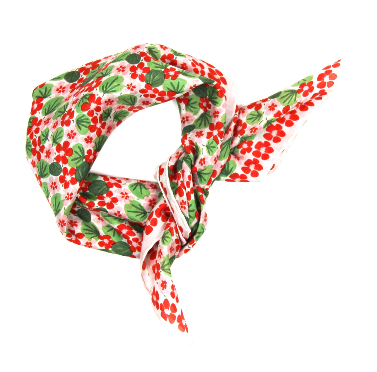 Mini Orange Nasturtium Silk Scarf