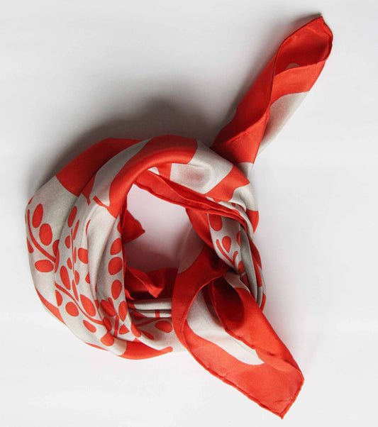 Peace and Love - Orange Silk Scarf