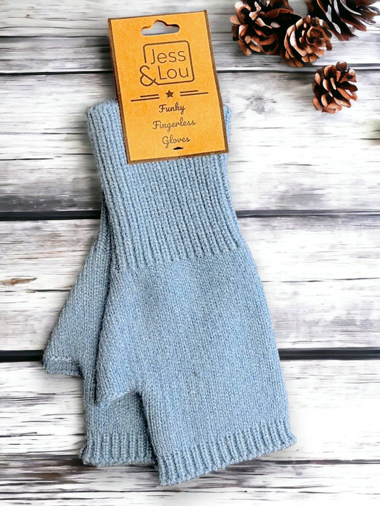 Warm & Classic: Plain Knit Fingerless Gloves