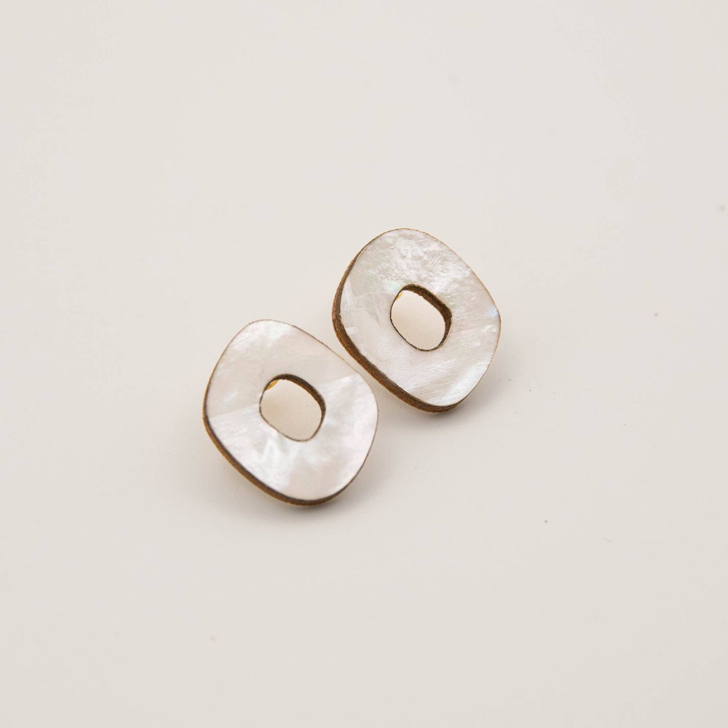 Rounded Form Stud Earrings - Medium