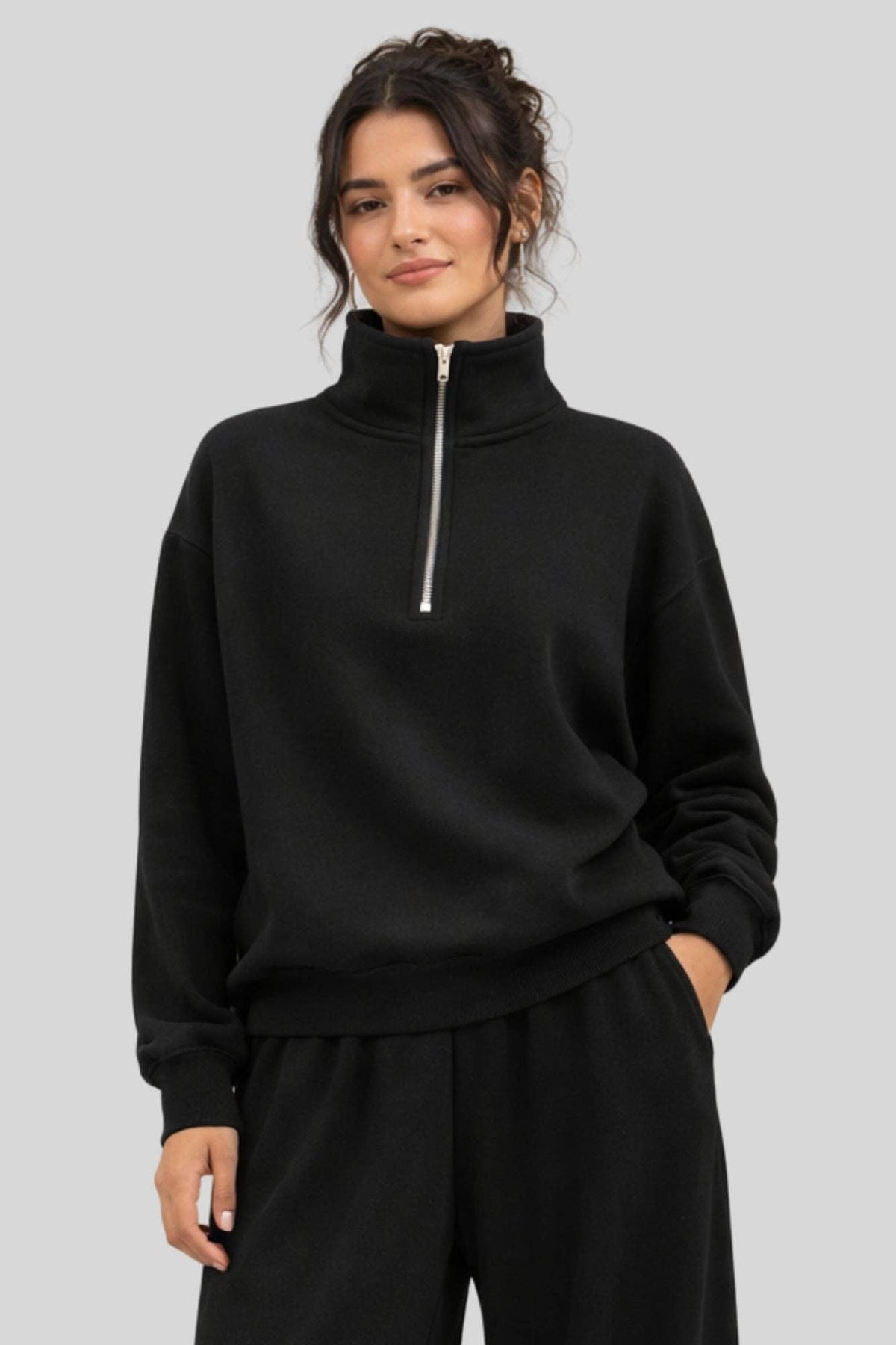 Supersoft Half Zip Sweatshirt Black