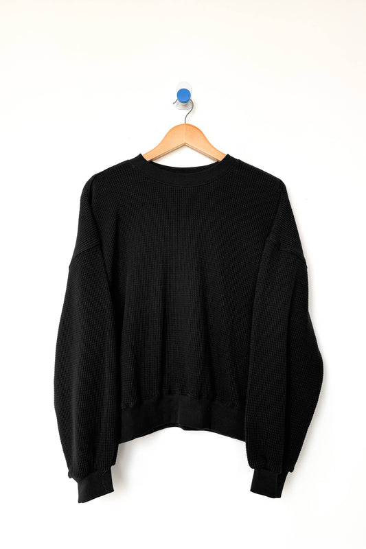 Waffle Core Sweatshirt - Black