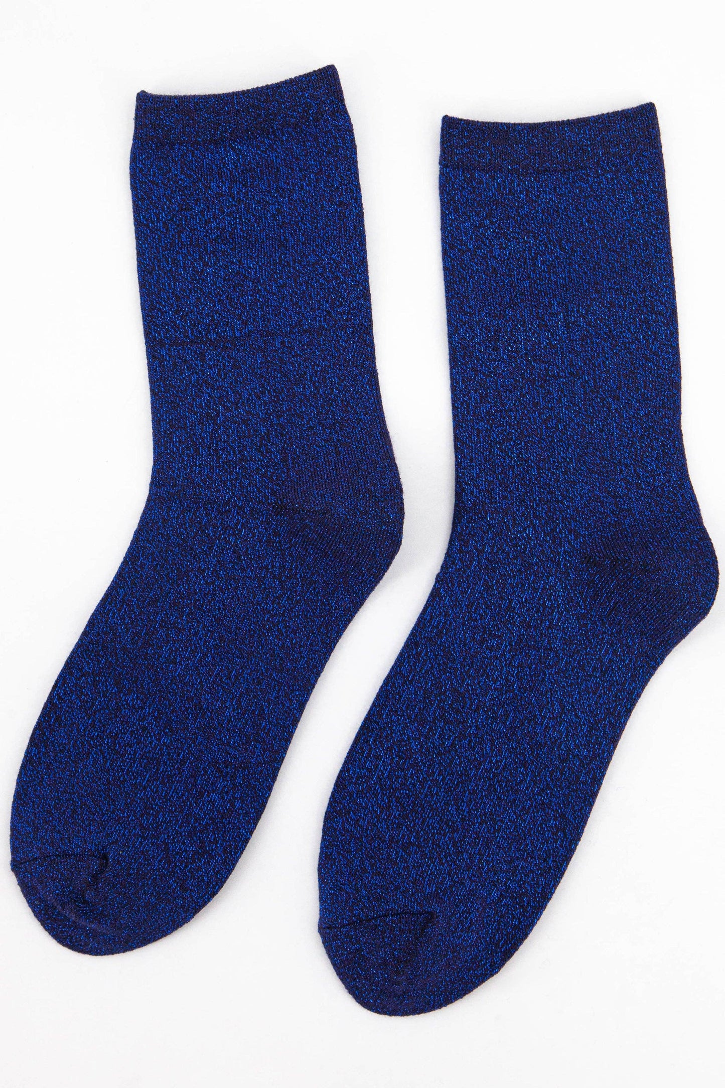 Womens Cotton Glitter Ankle Socks in Midnight Blue