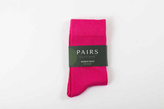 Fuchsia Pink Calf Length Bamboo Socks