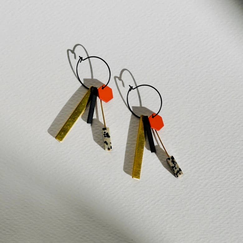 Charm Earrings | | Dalmatian Jasper DJ015