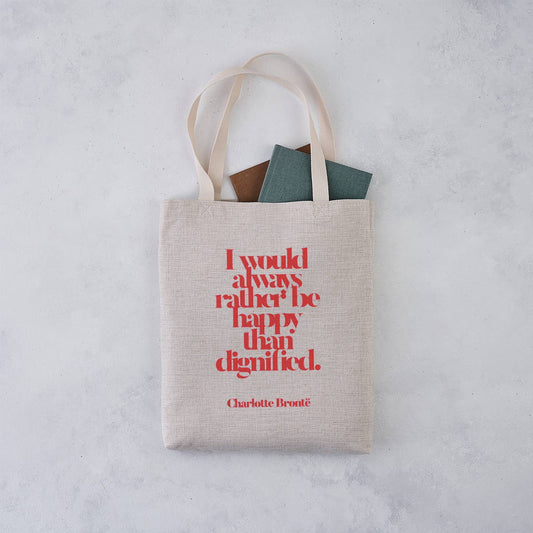 Empowering 'Happy Than Dignified' Large Tote Bag